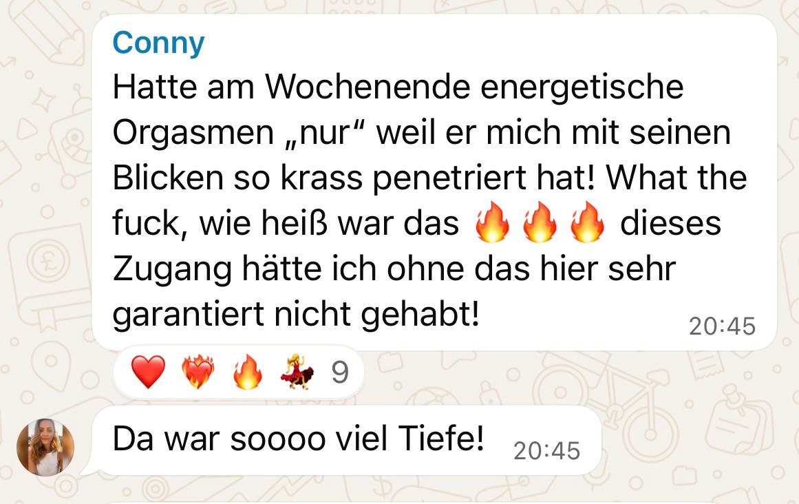 Conny über energetische Orgasmen nach dem Retreat