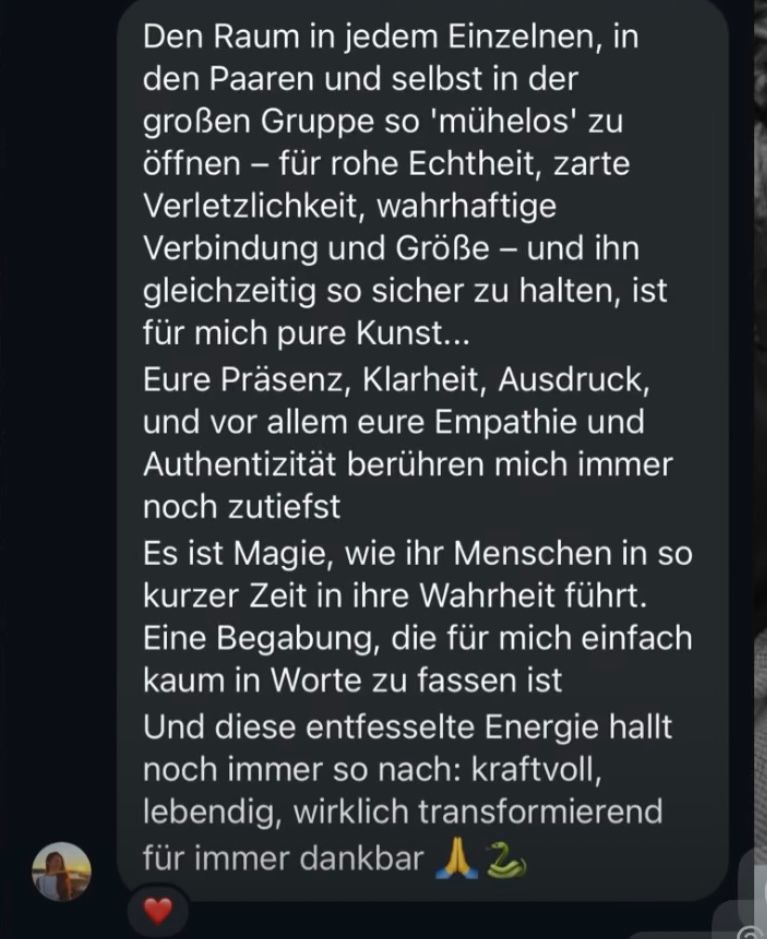 Teilnehmerin über Präsenz, Empathie und entfesselte Energie